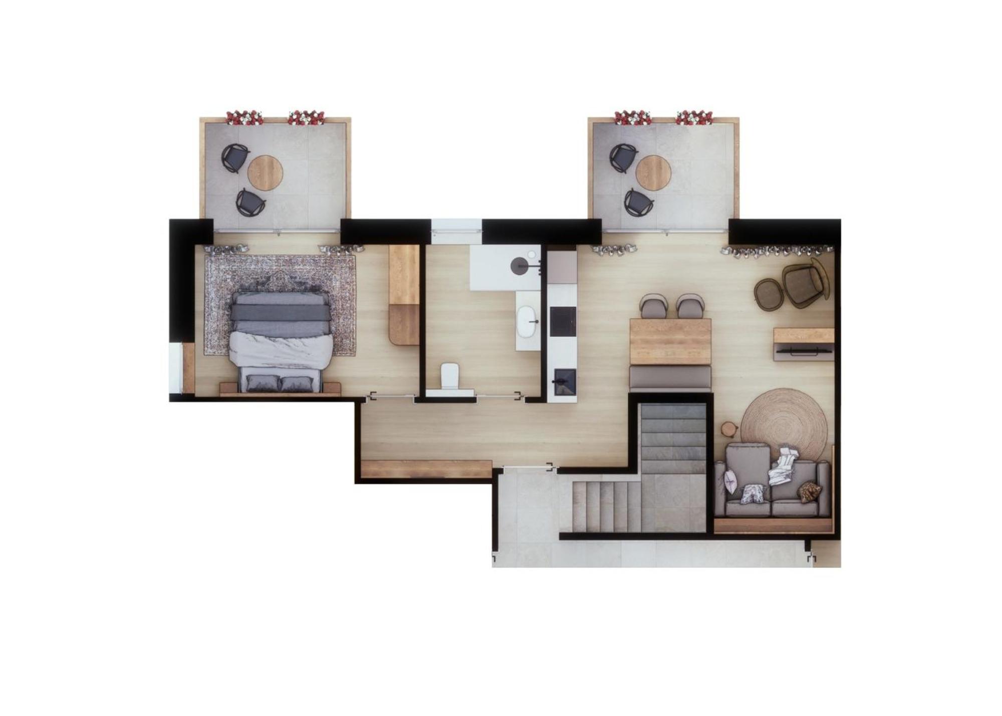 Apartment mit 1 Schlafzimmer und Seeblick